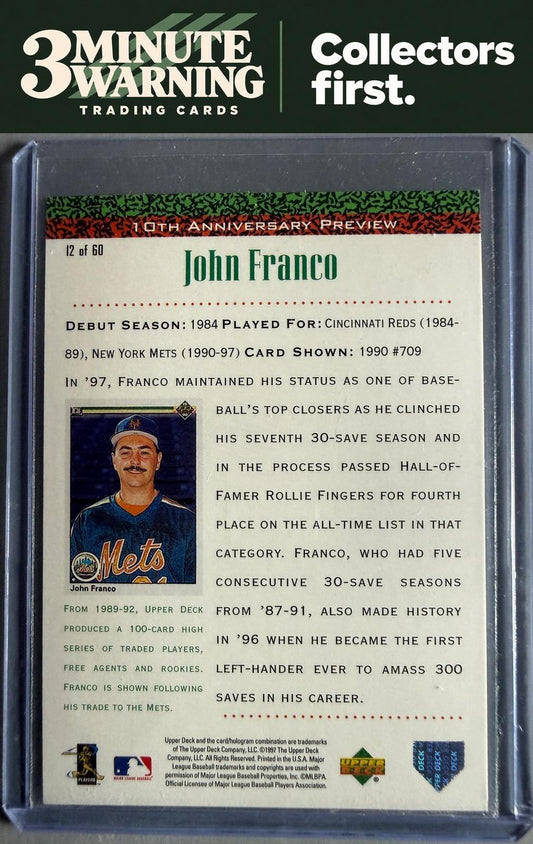 1998 Upper Deck #12 John Franco 10th Anniversary Preview Edition Retail