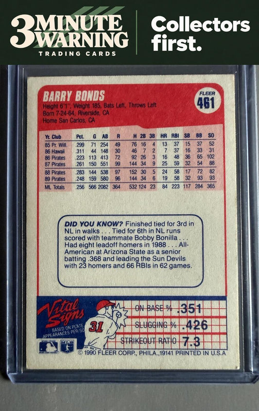 1990 Fleer Canadian #461 Barry Bonds