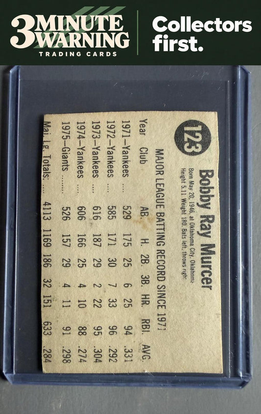 1976 Hostess #123 Bobby Murcer