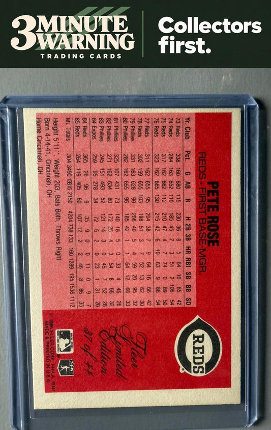 1986 Fleer Limited Edition #37 Pete Rose
