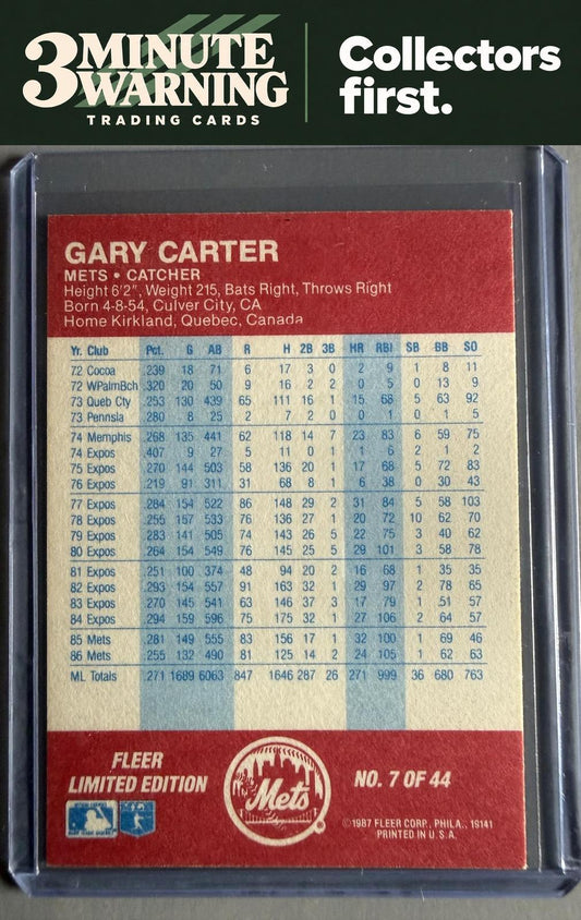 1987 Fleer Baseball All-Stars #7 Gary Carter