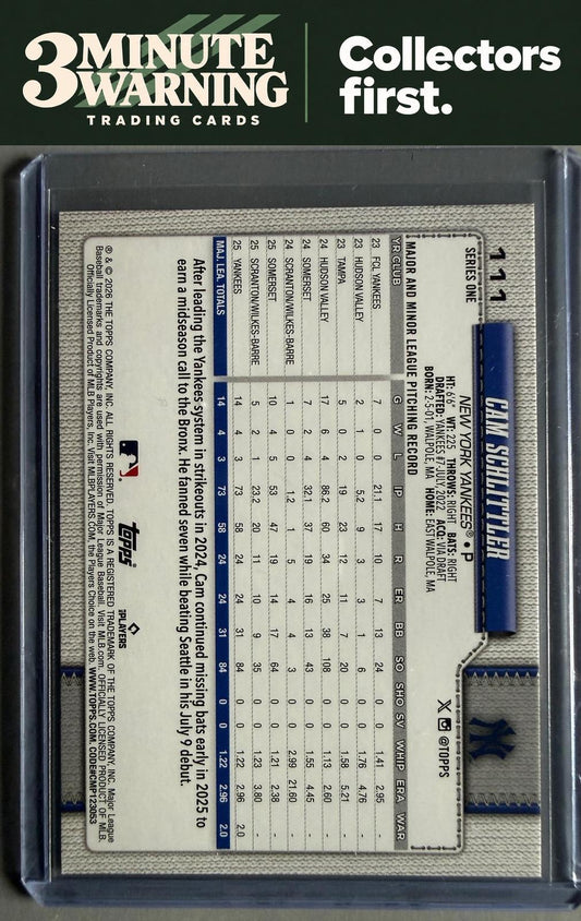 2026 Topps #111 Cam Schlittler