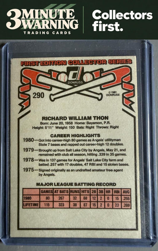 1981 Donruss #290 Dickie Thon