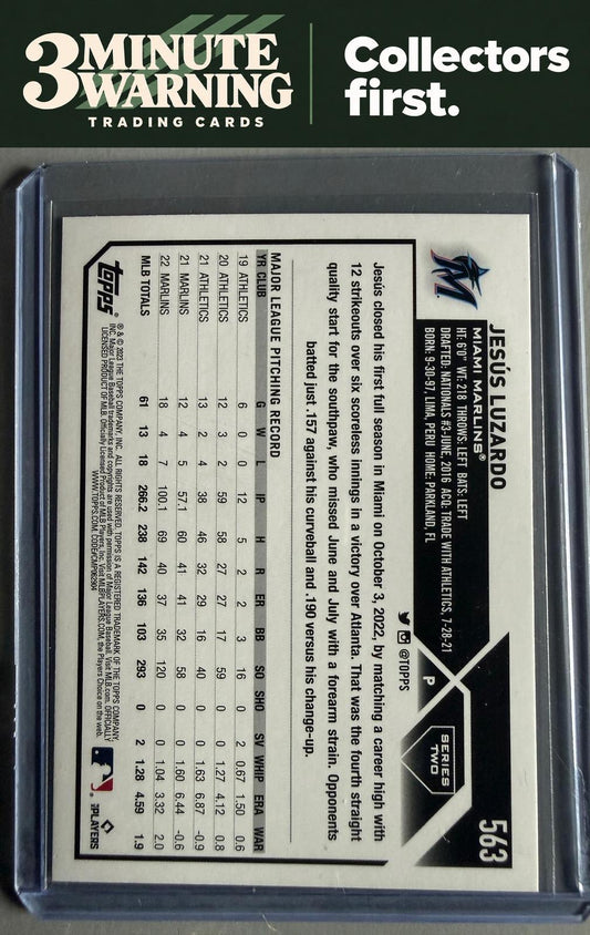 2023 Topps #563 Jesús Luzardo Rainbow Foil