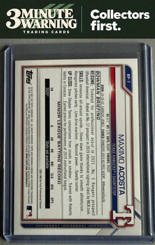 2021 Bowman 1st Edition #BFE-7 Maximo Acosta