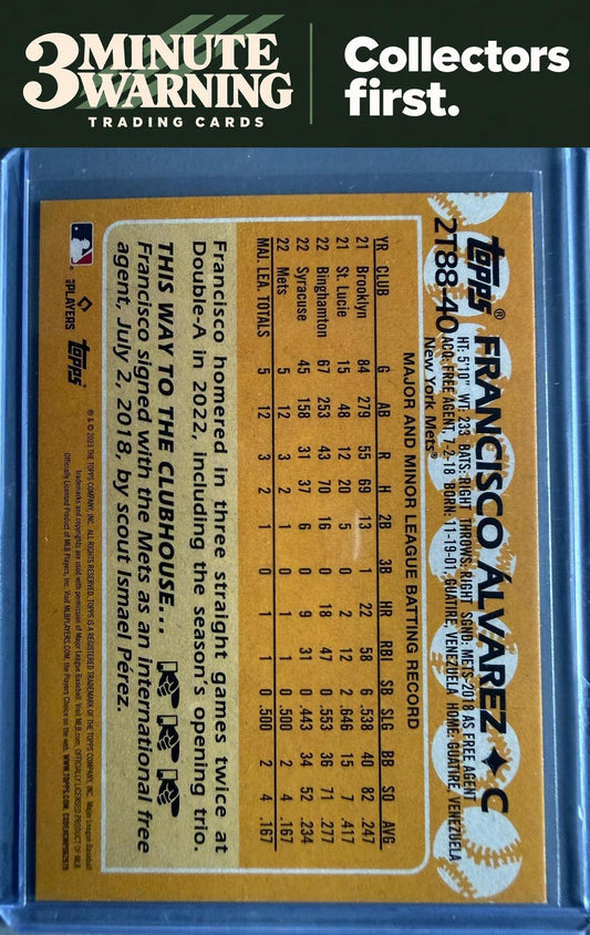 2023 Topps #2T88-40 Francisco Álvarez 1988 Topps Baseball 35th Anniversary