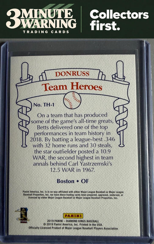 2019 Panini Diamond Kings #TH-1 Mookie Betts Team Heroes