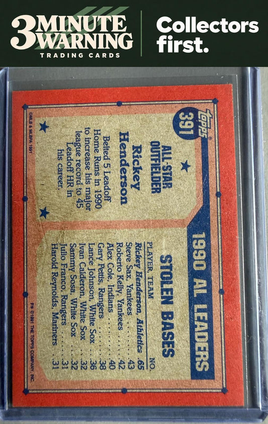 1991 Topps #391 Rickey Henderson