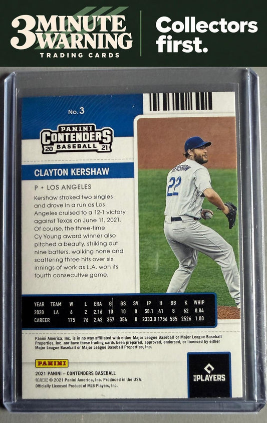 2021 Panini Contenders #3 Clayton Kershaw Green