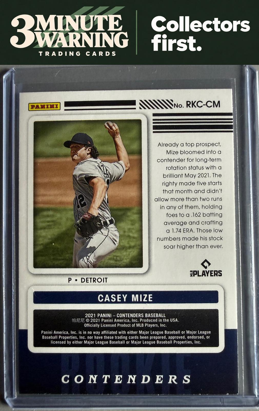 2021 Panini Contenders #RKC-CM Casey Mize Rookie Contenders