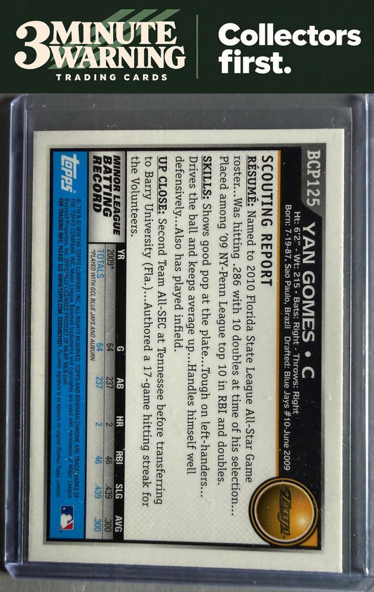 2010 Bowman Chrome #BCP125 Yan Gomes Prospects