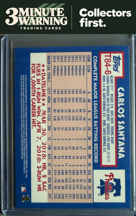2019 Topps #T84-6 Carlos Santana 1984 Topps Baseball 35th Anniversary