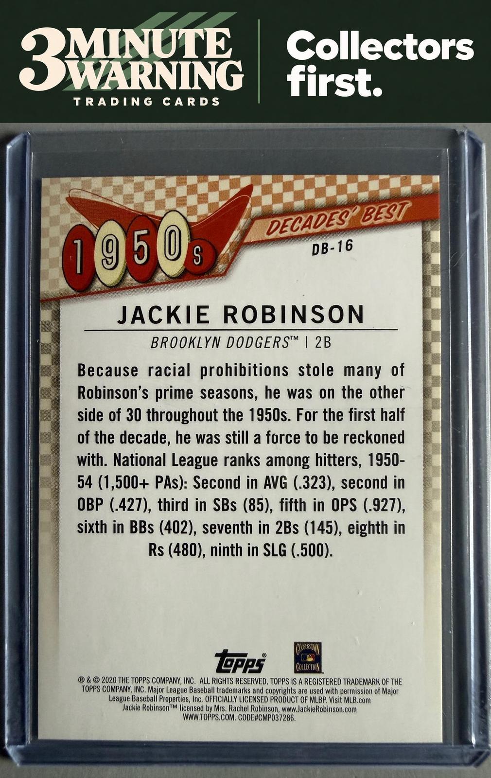 2020 Topps #DB-16 Jackie Robinson Decades' Best (Series One)