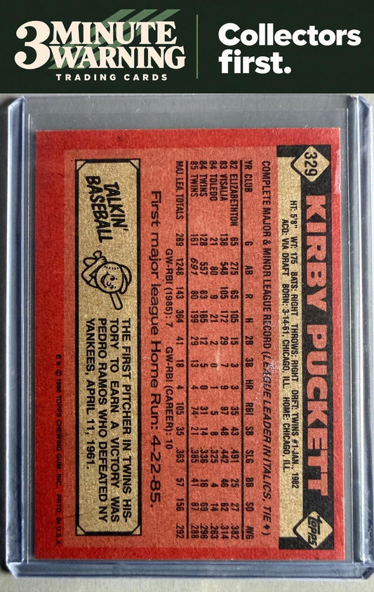 1986 Topps #329 Kirby Puckett