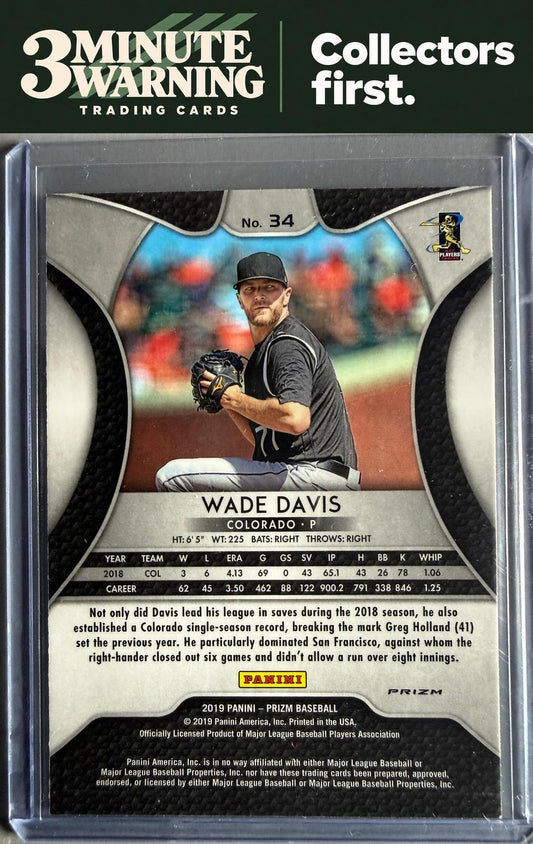2019 Panini Prizm #34 Wade Davis Red Prizm