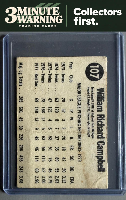 1978 Hostess #107 Bill Campbell