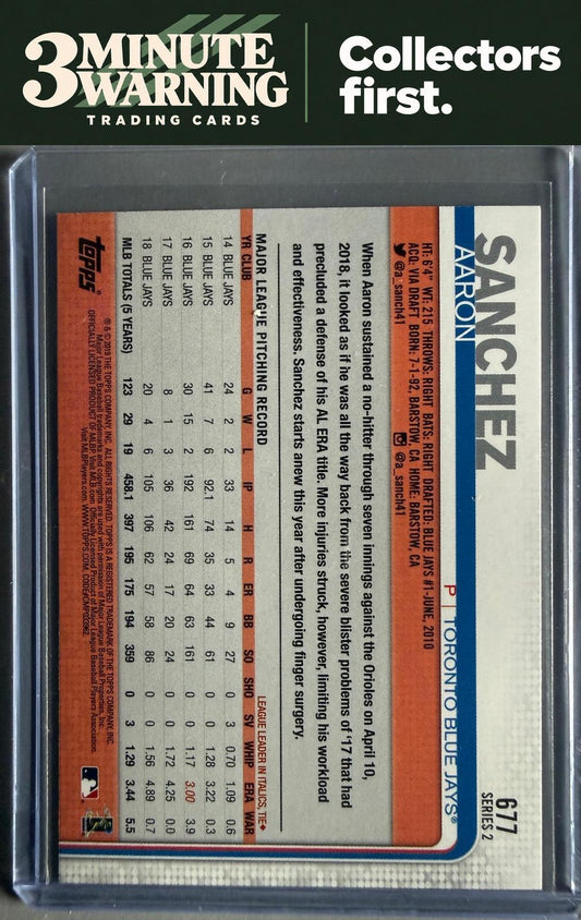 2019 Topps #677 Aaron Sanchez Rainbow Foil
