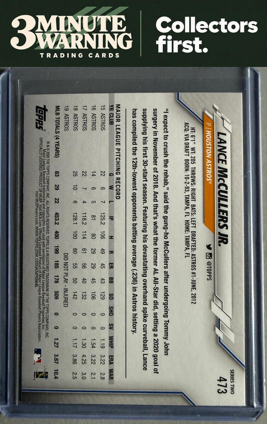2020 Topps #473 Lance McCullers Jr. Rainbow Foil