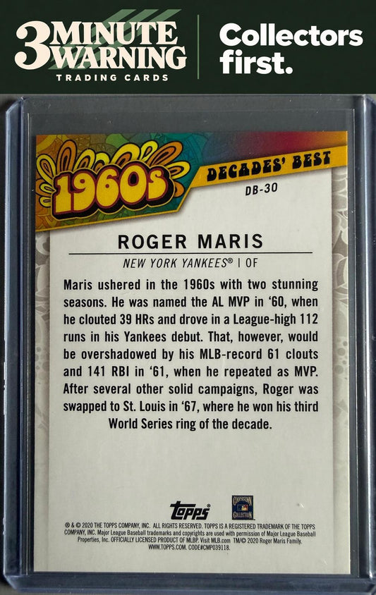2020 Topps #DB-30 Roger Maris Decades' Best (Series Two)