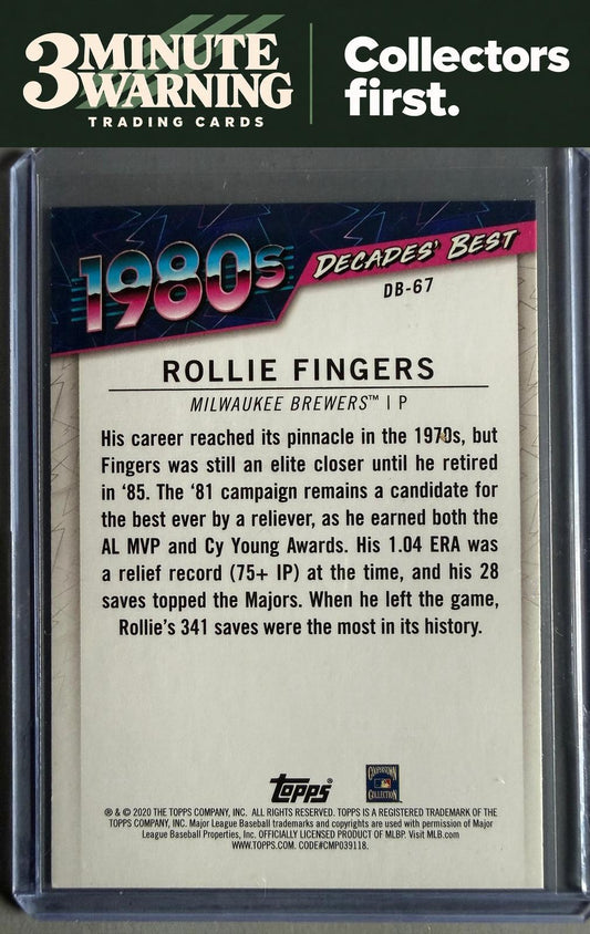 2020 Topps #DB-67 Rollie Fingers Decades' Best Green (Series Two)