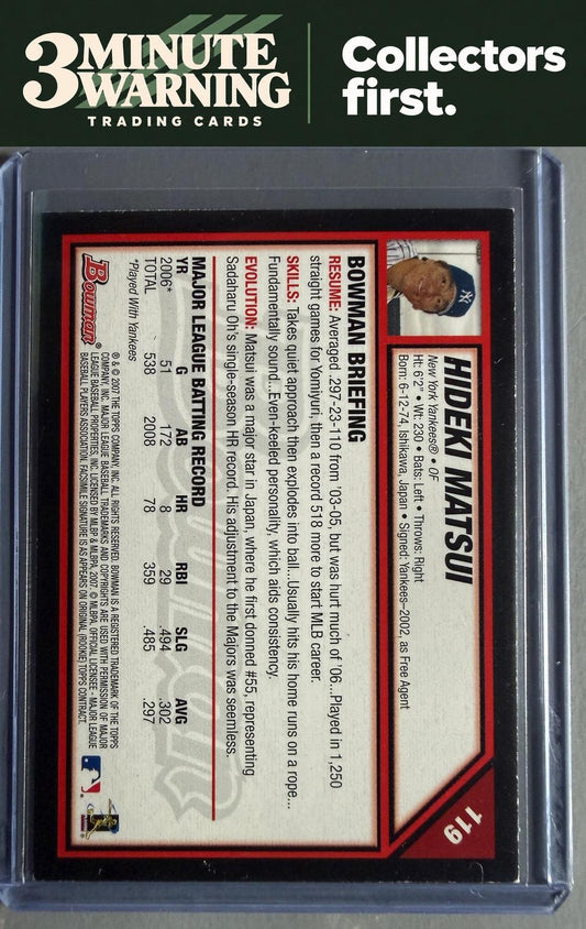 2007 Bowman #119 Hideki Matsui