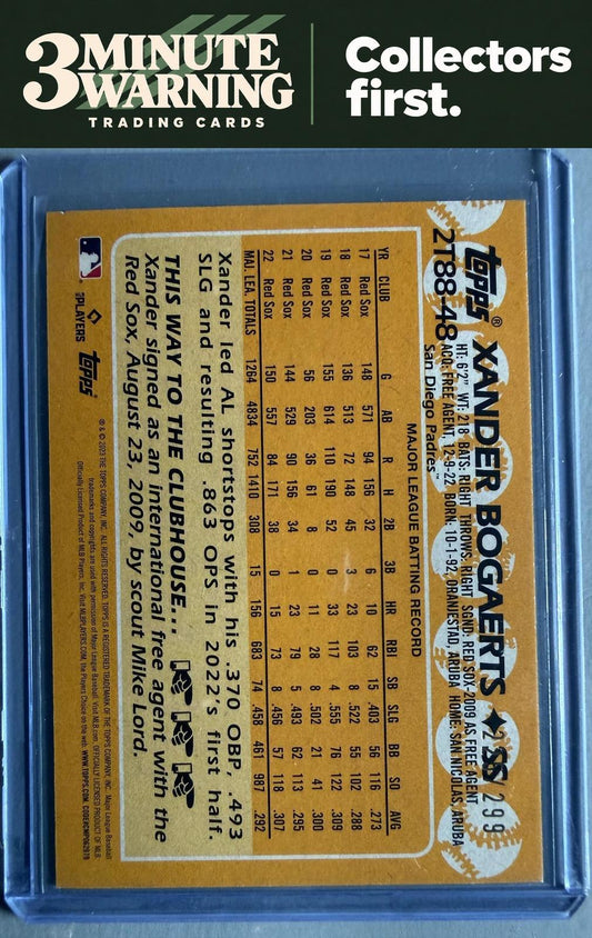 2023 Topps #2T88-48 Xander Bogaerts 1988 Topps Baseball Black #/299