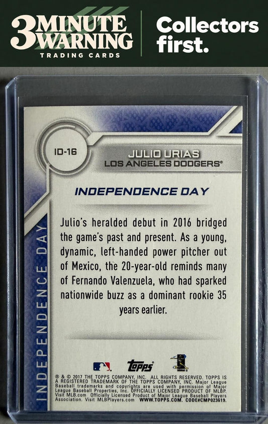2017 Topps #ID-16 Julio Urias Independence Day
