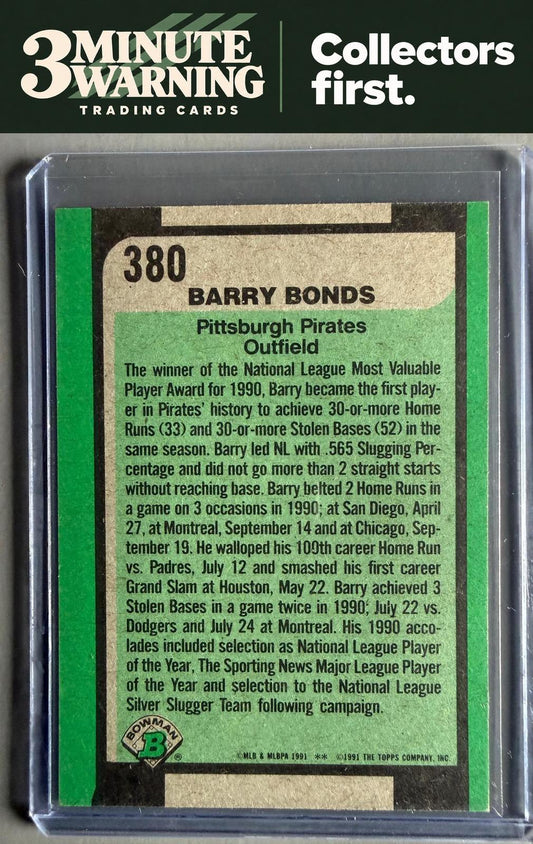 1991 Bowman #380 Barry Bonds