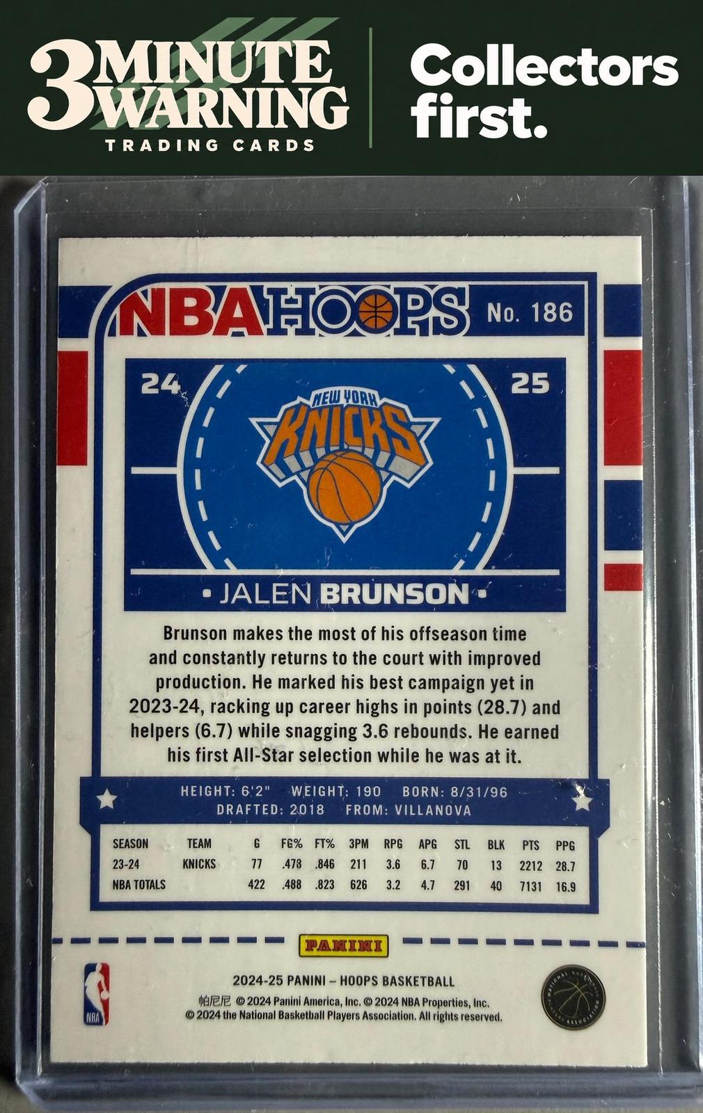 2024-25 Hoops #186 Jalen Brunson Premium