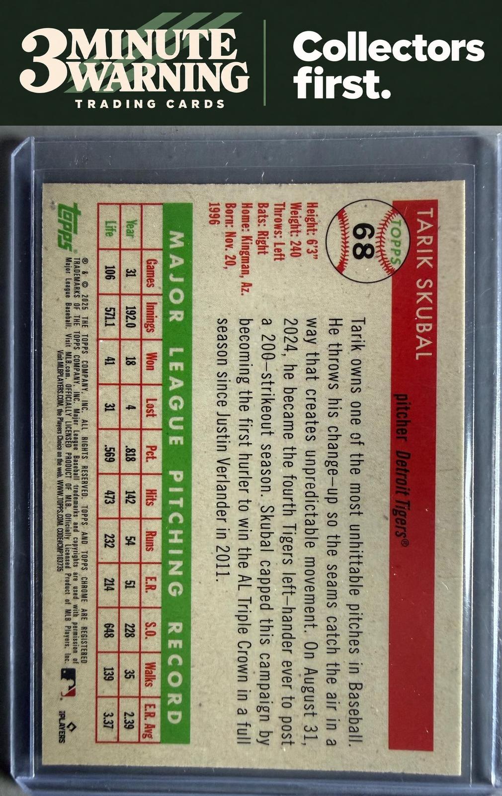 2025 Topps Chrome Platinum #68 Tarik Skubal Blue Vibrations Refractor #/150
