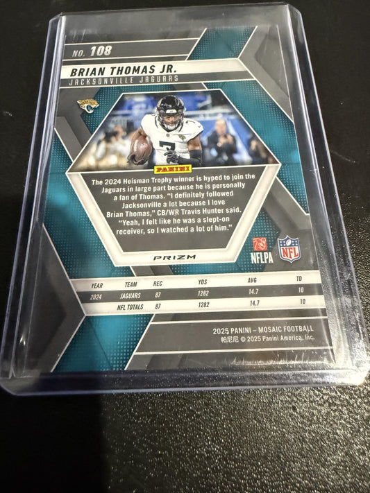2025 Panini Mosaic #108 Brian Thomas Jr. Mosaic Reactive Purple
