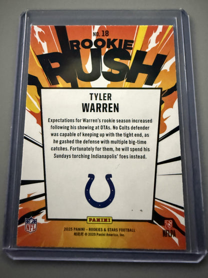 2025 Panini Rookies & Stars #18 Tyler Warren Rookie Rush