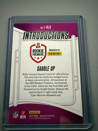 2025 Panini Absolute #I-RLD Saddle Up Introductions