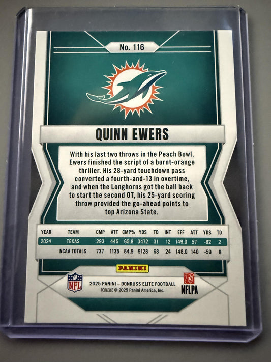 2025 Donruss Elite #116 Quinn Ewers Green Disco