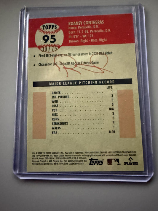 2022 Topps Chrome  #95 Roansy Contreras Rose Gold Refractor #/75