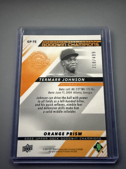 2022 Upper Deck  #GP-TE Termarr Johnson Platinum High Series Orange Prism #/499