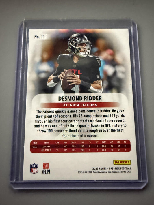 2023 Panini Prestige #11 Desmond Ridder Xtra Points Premium Red #/399