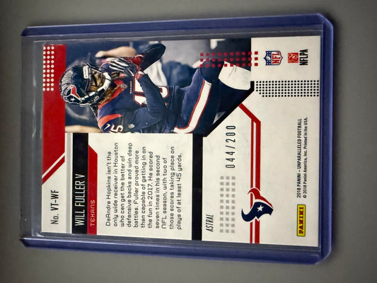 2018 Panini Unparalleled #VT-WF Will Fuller V Victorious Astral #/200