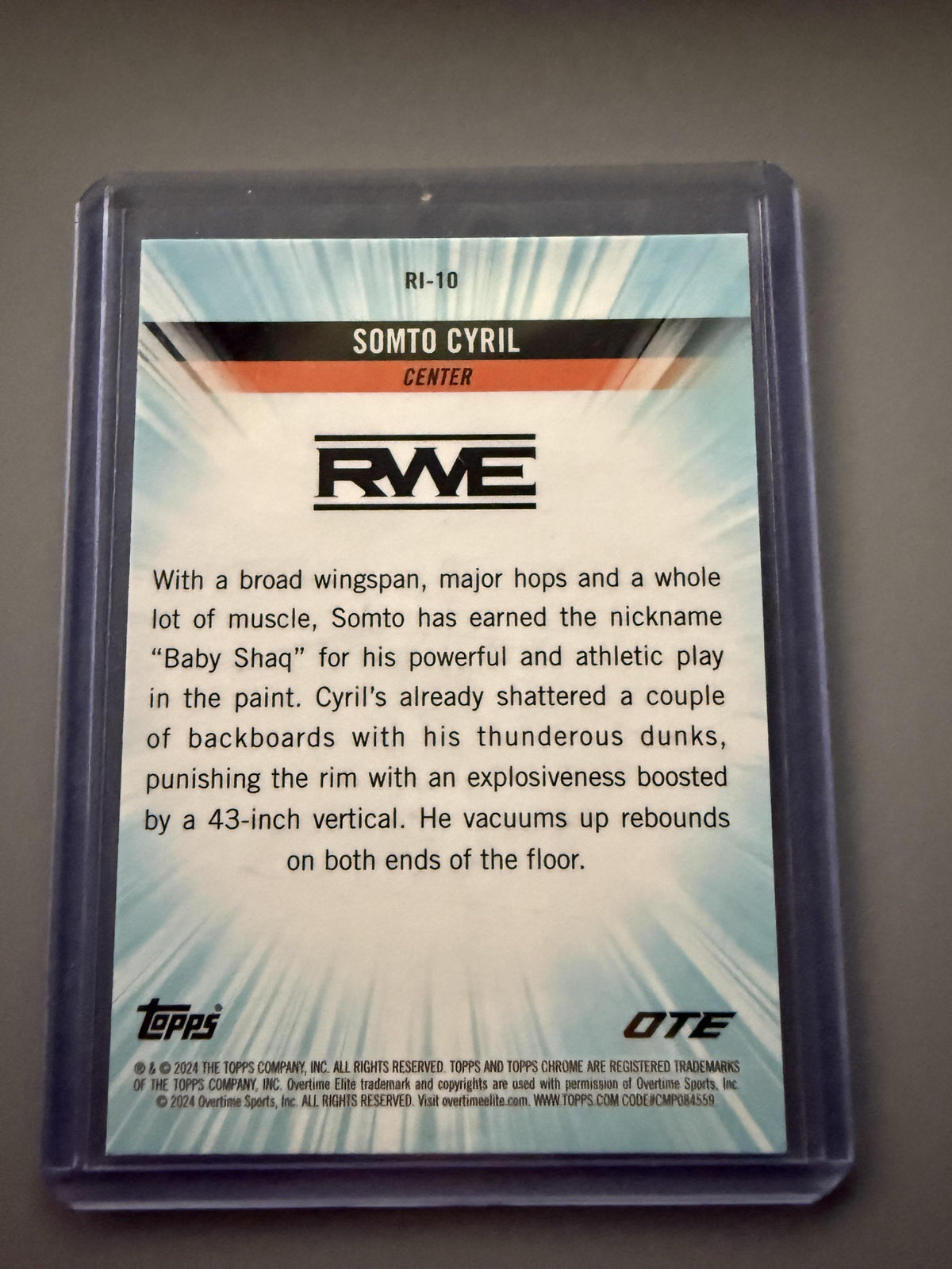 2023-24 Topps Chrome Overtime Elite #RI-10 Somto Cyril Run It
