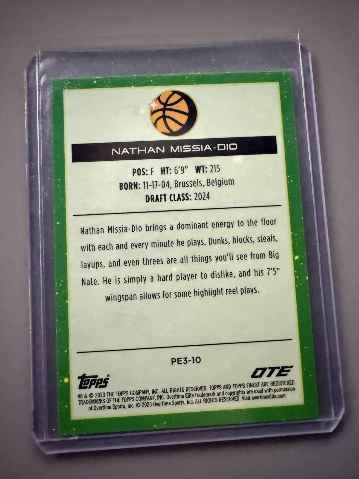 2022-23 Finest OTE #PE3-10 Nathan Missia-Dio Aqua Wave Refractor #/99