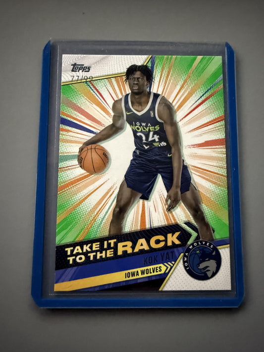 2023-24 Topps G-League #TTR-10 Kok Yat Take It to the Rack Green #/99