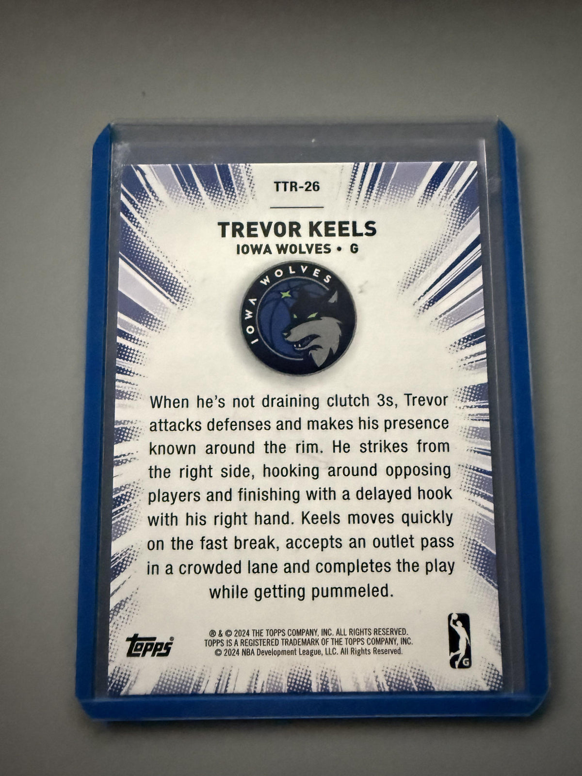 2023-24 Topps G-League #TTR-26 Trevor Keels Take It to the Rack Green #/99