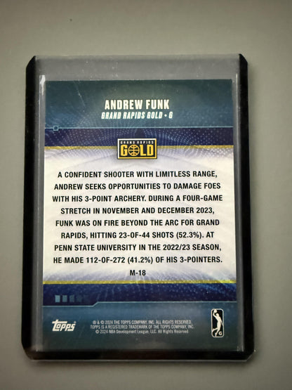 2023-24 Topps G-League #M-18 Andrew Funk Marksman Gold #/50