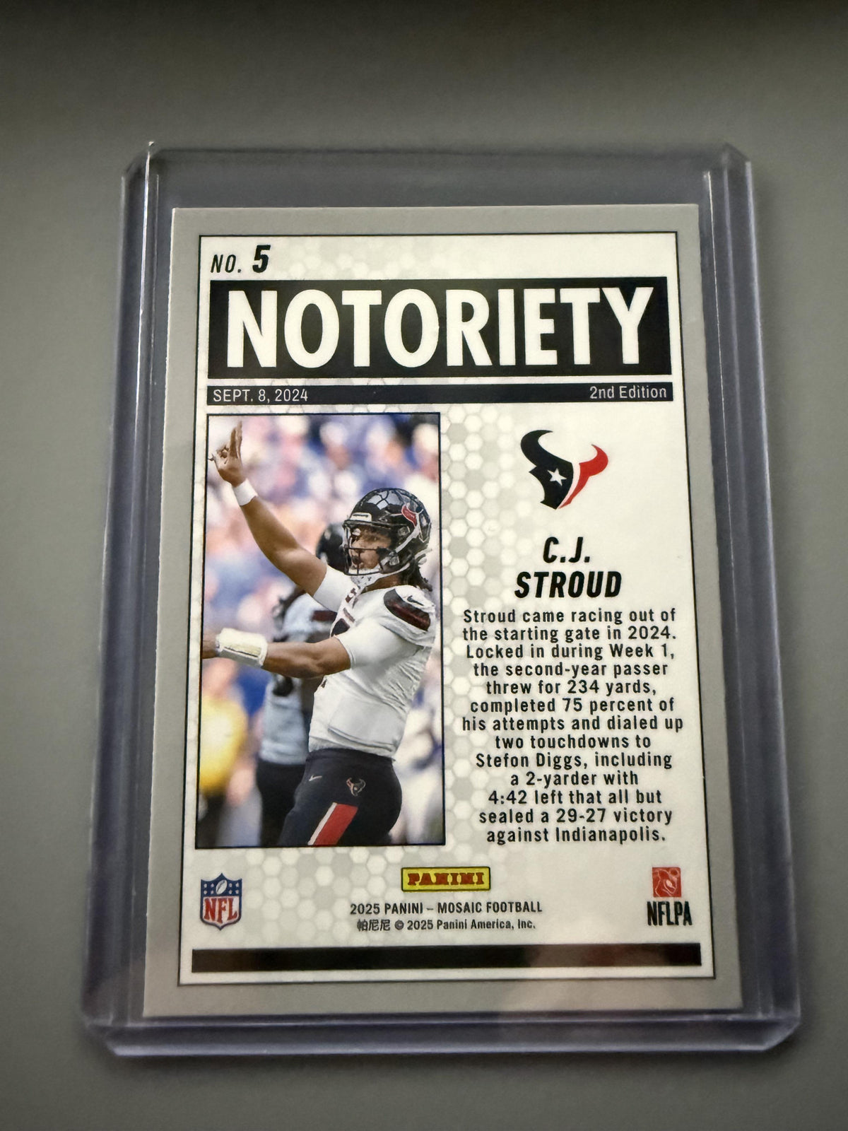 2025 Panini Mosaic #5 C.J. Stroud Notoriety