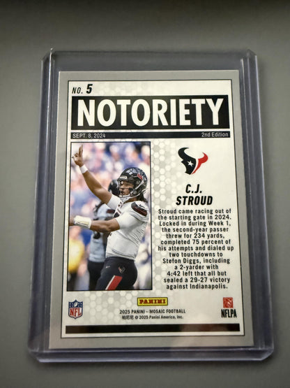 2025 Panini Mosaic #5 C.J. Stroud Notoriety