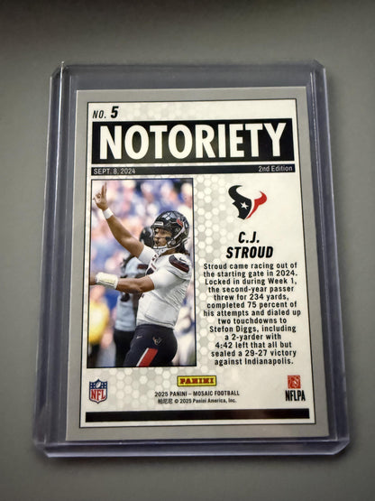 2025 Panini Mosaic #5 C.J. Stroud Notoriety