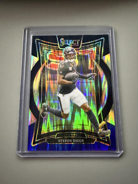 2024 Panini Select #94 Stefon Diggs Black & Blue Prizm Shock
