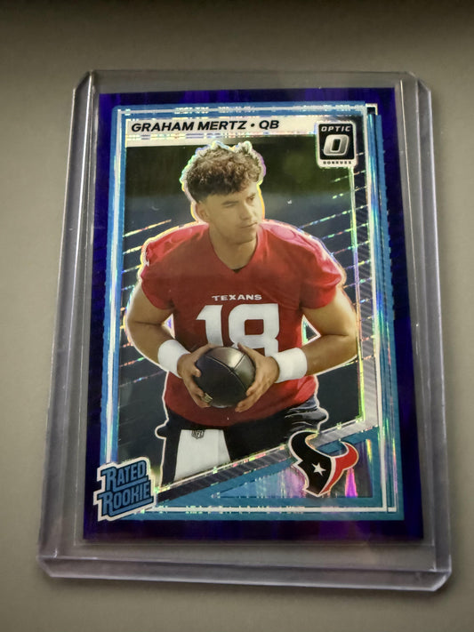 2025 Donruss Optic #259 Graham Mertz Purple Shock