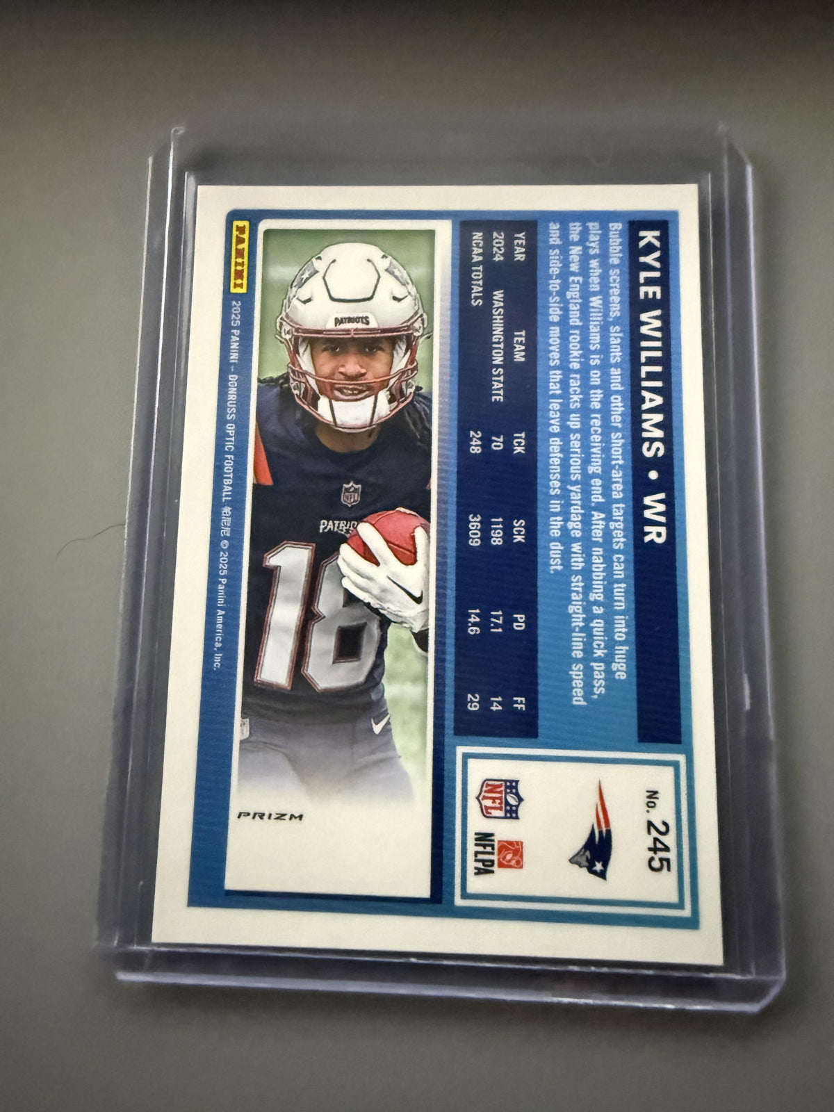 2025 Donruss Optic #245 Kyle Williams Purple Shock