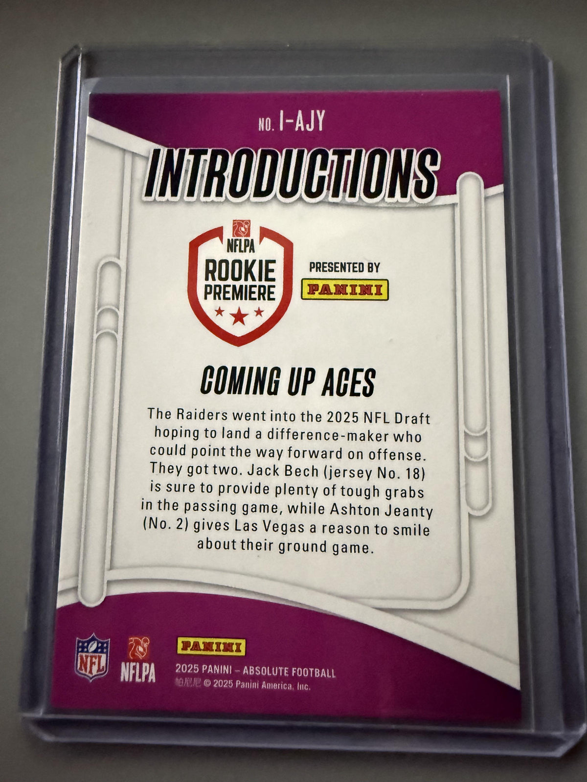 2025 Panini Absolute #I-AJY Coming Up Aces Introductions